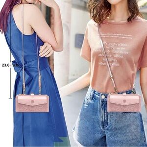 Harryshell Detachable Wallet CrossbodyiPhone 12 / iPhone 12 Pro Floral Rose Gold